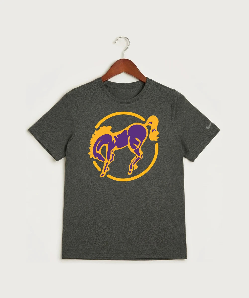 International Falls High School Football (Boys) - Dark Smoke Heather Nike Youth Swoosh Sleeve rLegend Tee NKDX8787