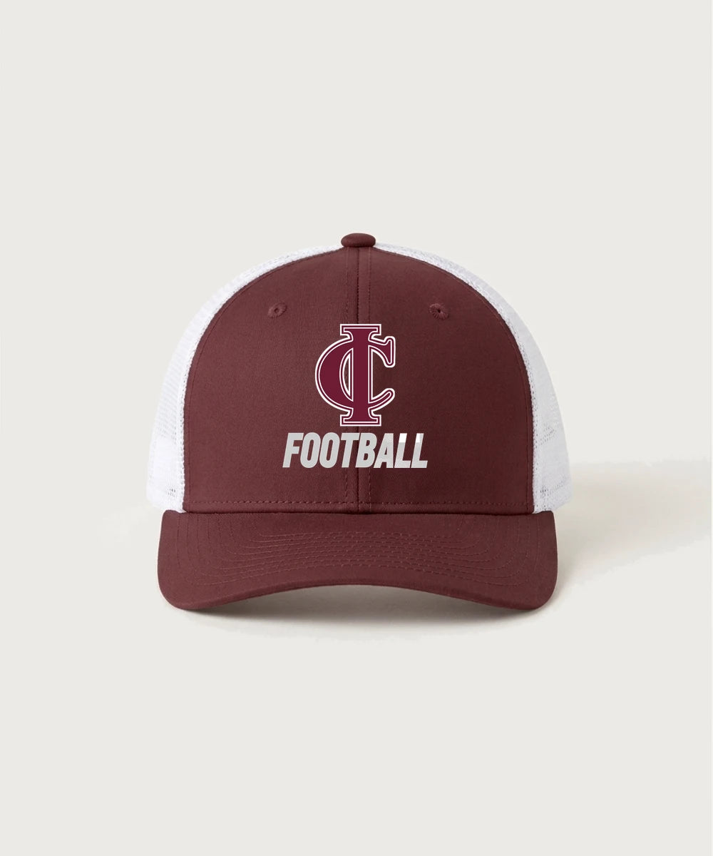 Crosby Ironton High School Football (Boys) - Maroon/ White Sport-Tek Club Trucker Cap STC46