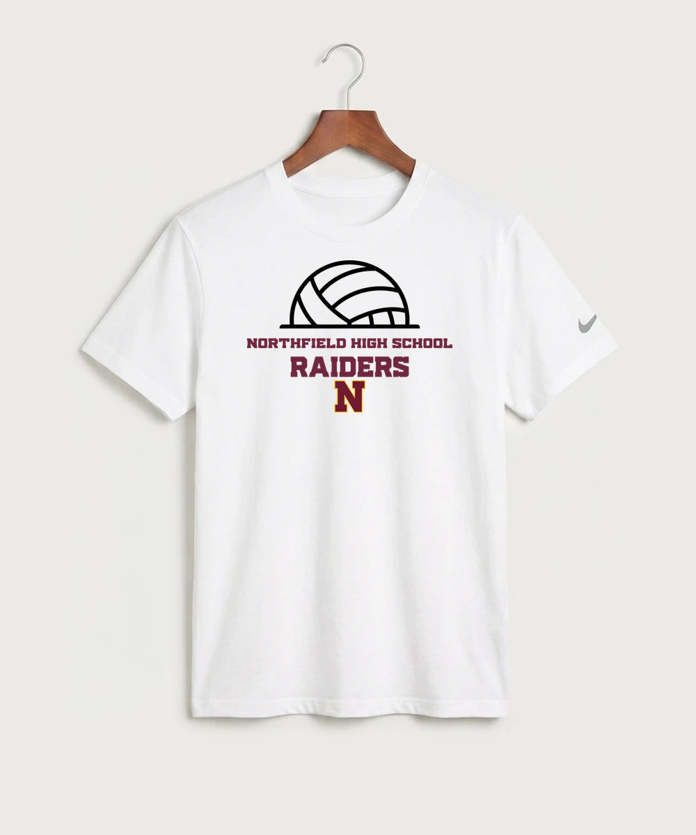 Northfield High School Volleyball (Girls) - White Nike Swoosh Sleeve rLegend Tee NKDX8730