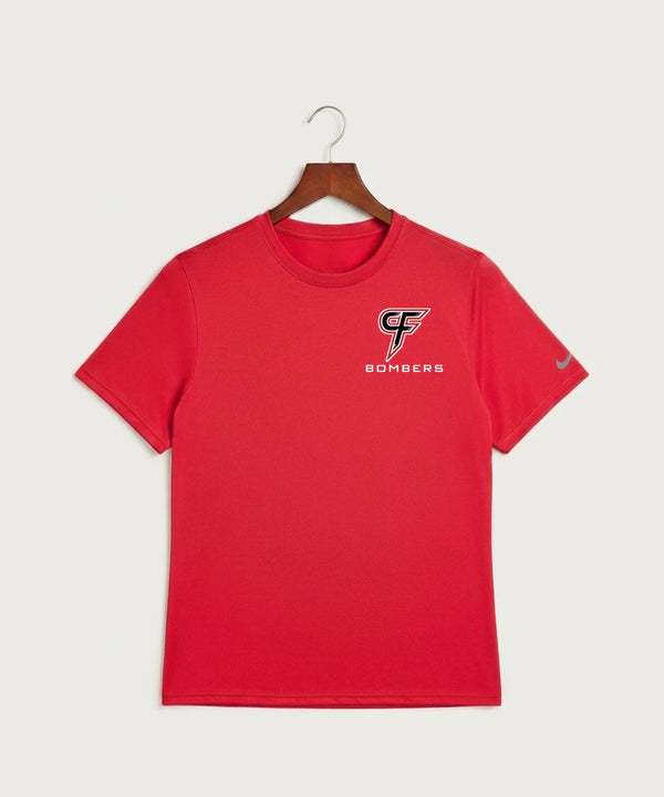 Cannon Falls High School Volleyball (Girls) - University Red Nike Swoosh Sleeve rLegend Tee NKDX8730
