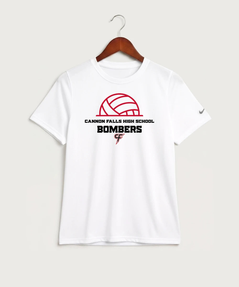 Cannon Falls High School Volleyball (Girls) - White Nike Youth Swoosh Sleeve rLegend Tee NKDX8787