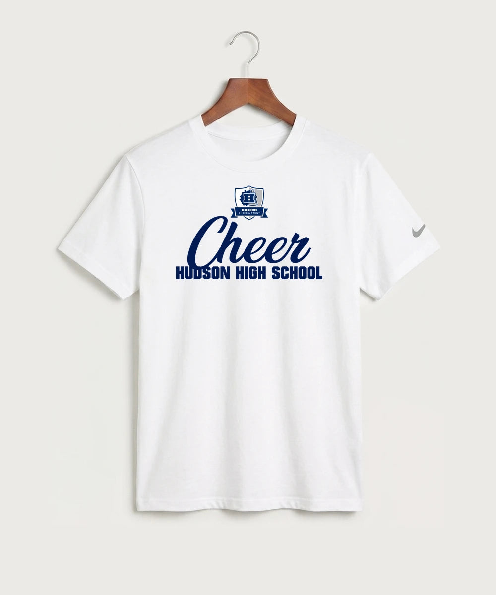 Hudson Cheer & Stunt - White Nike Swoosh Sleeve rLegend Tee NKDX8730