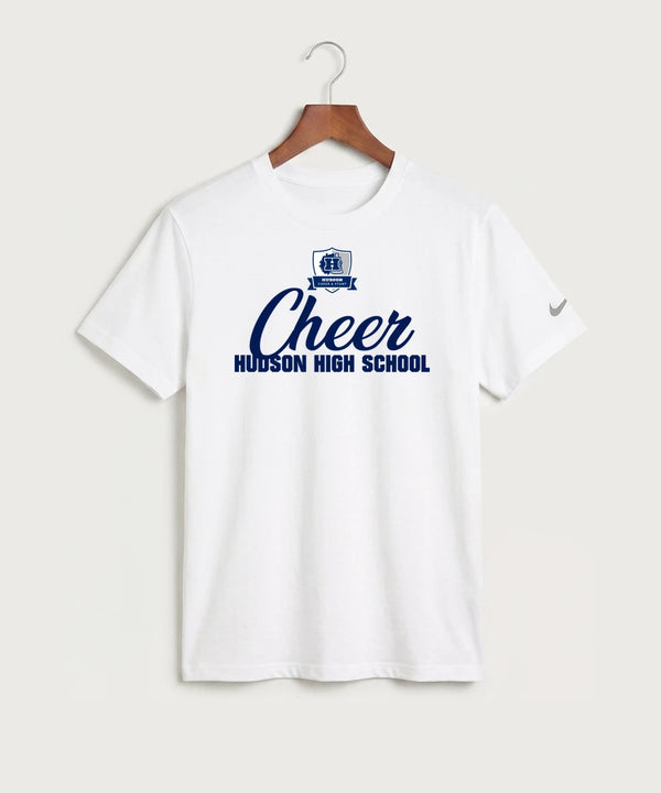 Hudson Cheer & Stunt - White Nike Swoosh Sleeve rLegend Tee NKDX8730