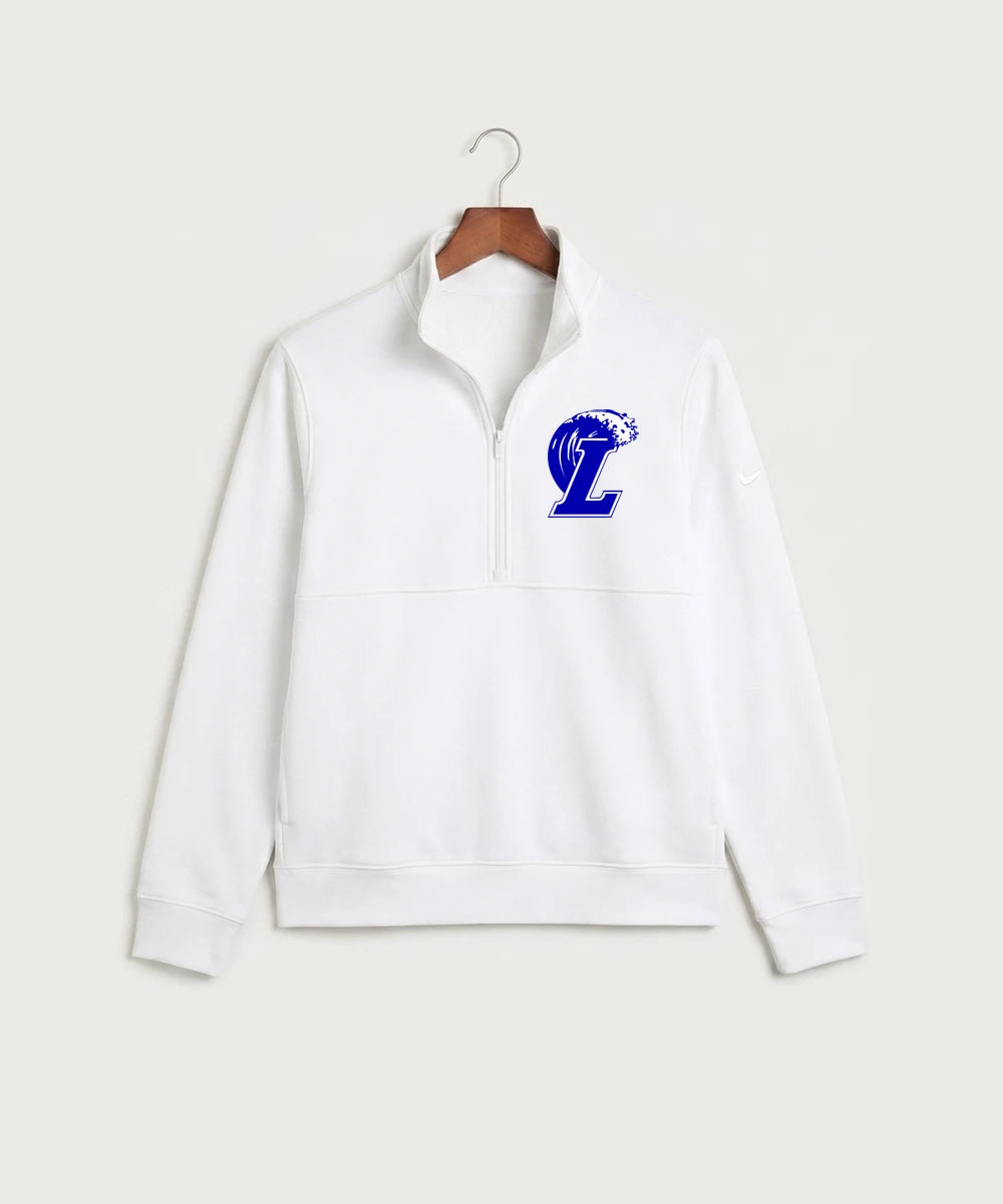 Lakeview High School Football (Boys) - White Nike Club Fleece Sleeve Swoosh 1/2-Zip NKDX6718