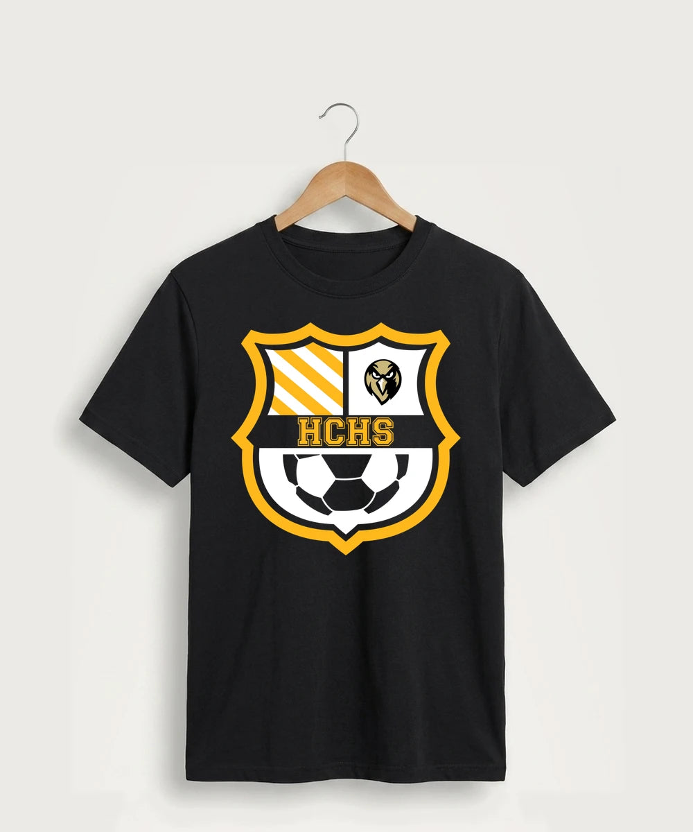Hudson Catholic High School Soccer Team Store - Jet Black Port & Co Core Cotton Tee. PC54