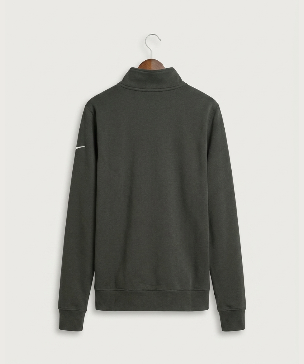 Wisconsin Hanger Test - Anthracite Nike Club Fleece Sleeve Swoosh 1/2-Zip NKDX6718 (back)