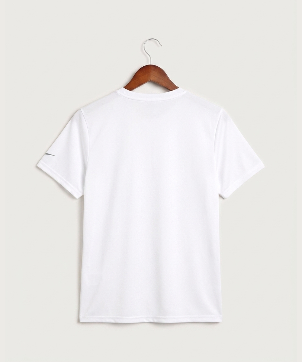 Wisconsin Hanger Test - White Nike Youth Swoosh Sleeve rLegend Tee NKDX8787 (back)