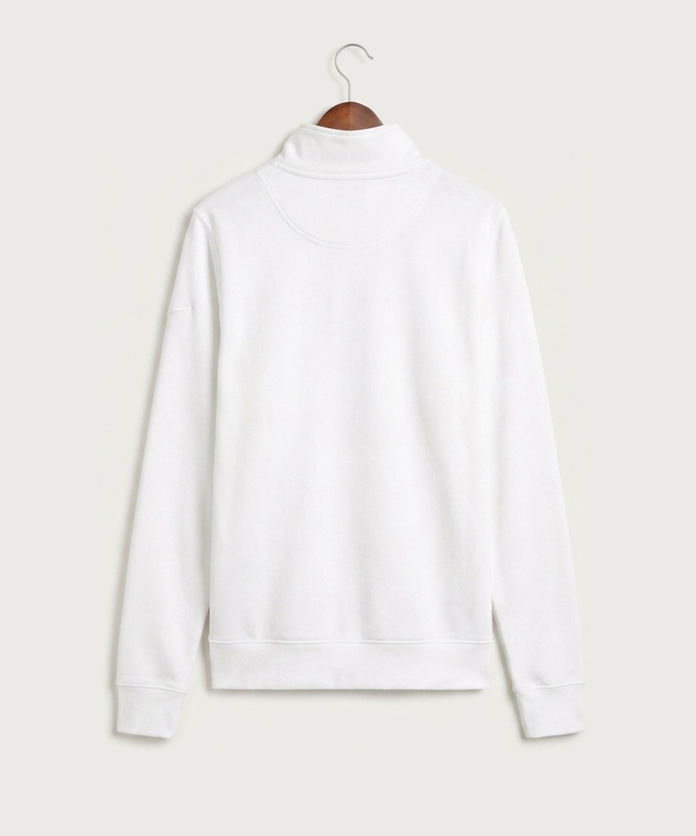Wisconsin Lutheran High School Football (Boys) - White Nike Club Fleece Sleeve Swoosh 1/2-Zip NKDX6718 (back)