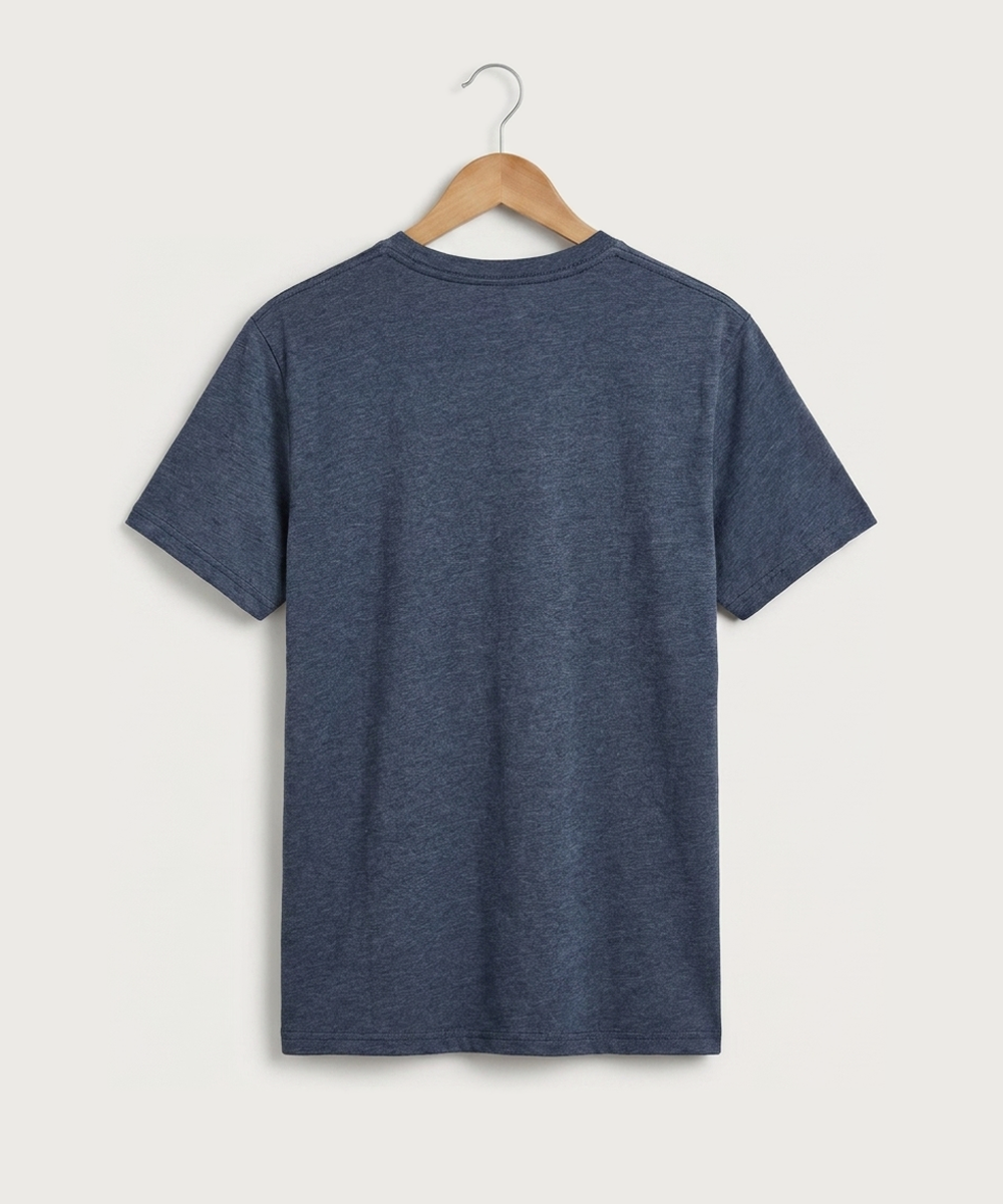 Polo HS Football general - Heather Navy Port & Co Core Cotton Tee. PC54 (back)