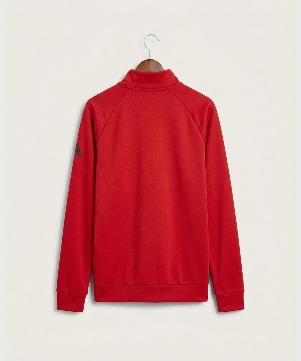 Wisconsin Hanger Test - Power Red Men's Ultimate365 Lightweight Quarter-Zip Pullover (back)