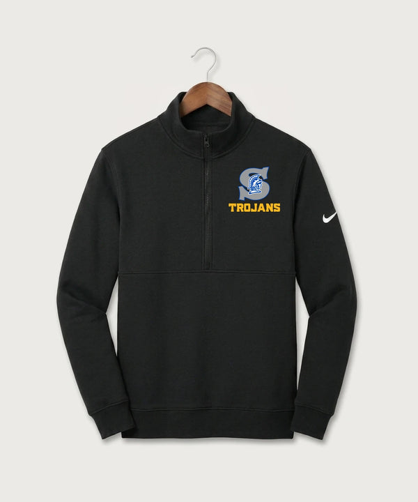 Green Bay Southwest High School Volleyball (Girls) - Black Nike Club Fleece Sleeve Swoosh 1/2-Zip NKDX6718