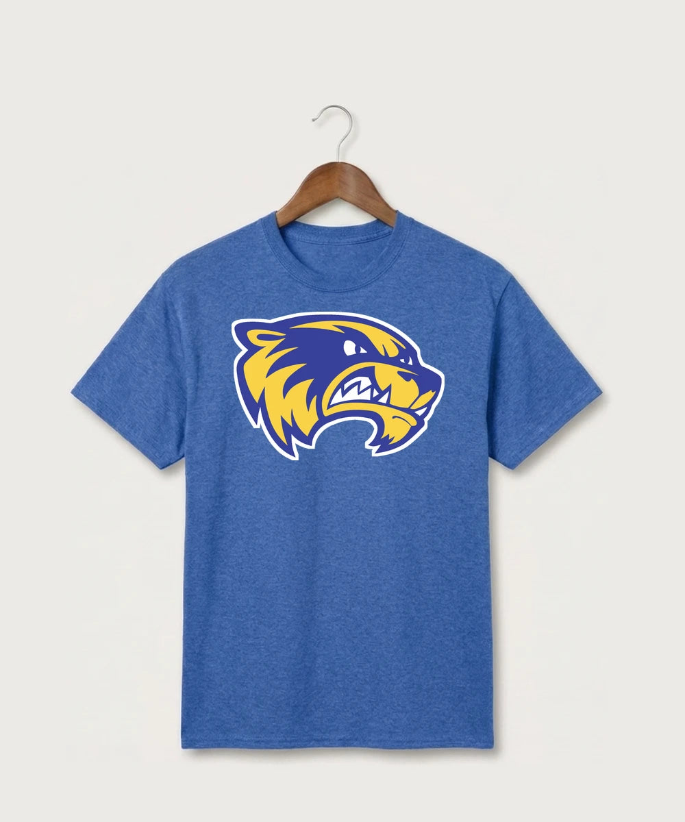Wadena Deer Creek High School Football (Boys) - Heather Royal Port & Co Core Cotton Tee. PC54