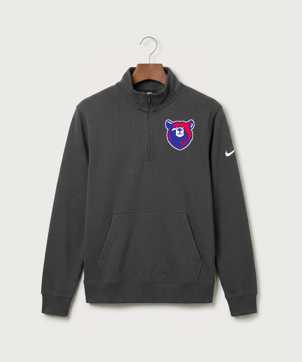 Bertha Hewitt High School Football (Boys) - Anthracite Nike Club Fleece Sleeve Swoosh 1/2-Zip NKDX6718
