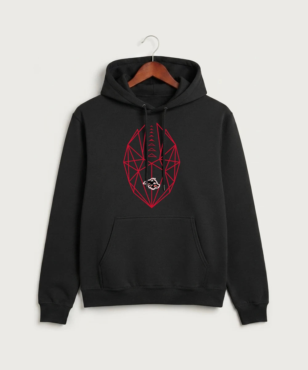 Milaca High School Football (Boys) - Jet Black Port & Co Core Fleece Pullover Hooded Sweatshirt. PC78H