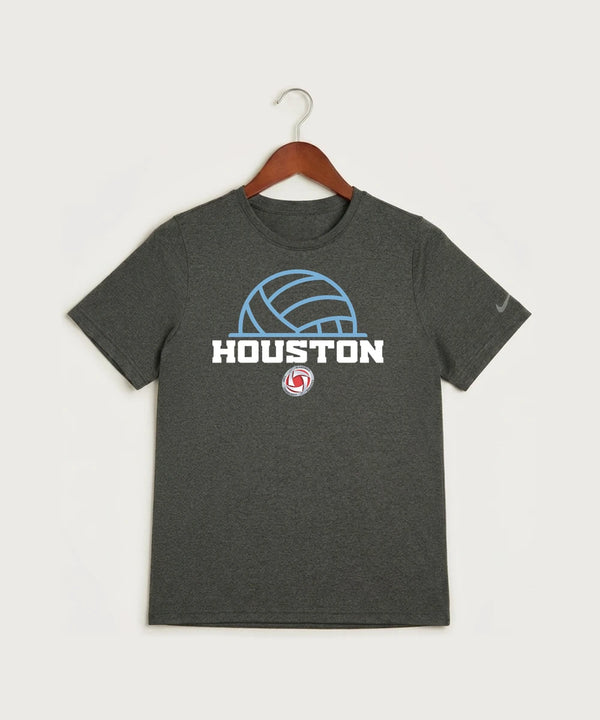 Houston Volleyball - Dark Smoke Heather Nike Youth Swoosh Sleeve rLegend Tee NKDX8787
