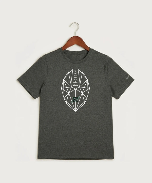 Rock Ridge High School Football (Boys) - Dark Smoke Heather Nike Youth Swoosh Sleeve rLegend Tee NKDX8787