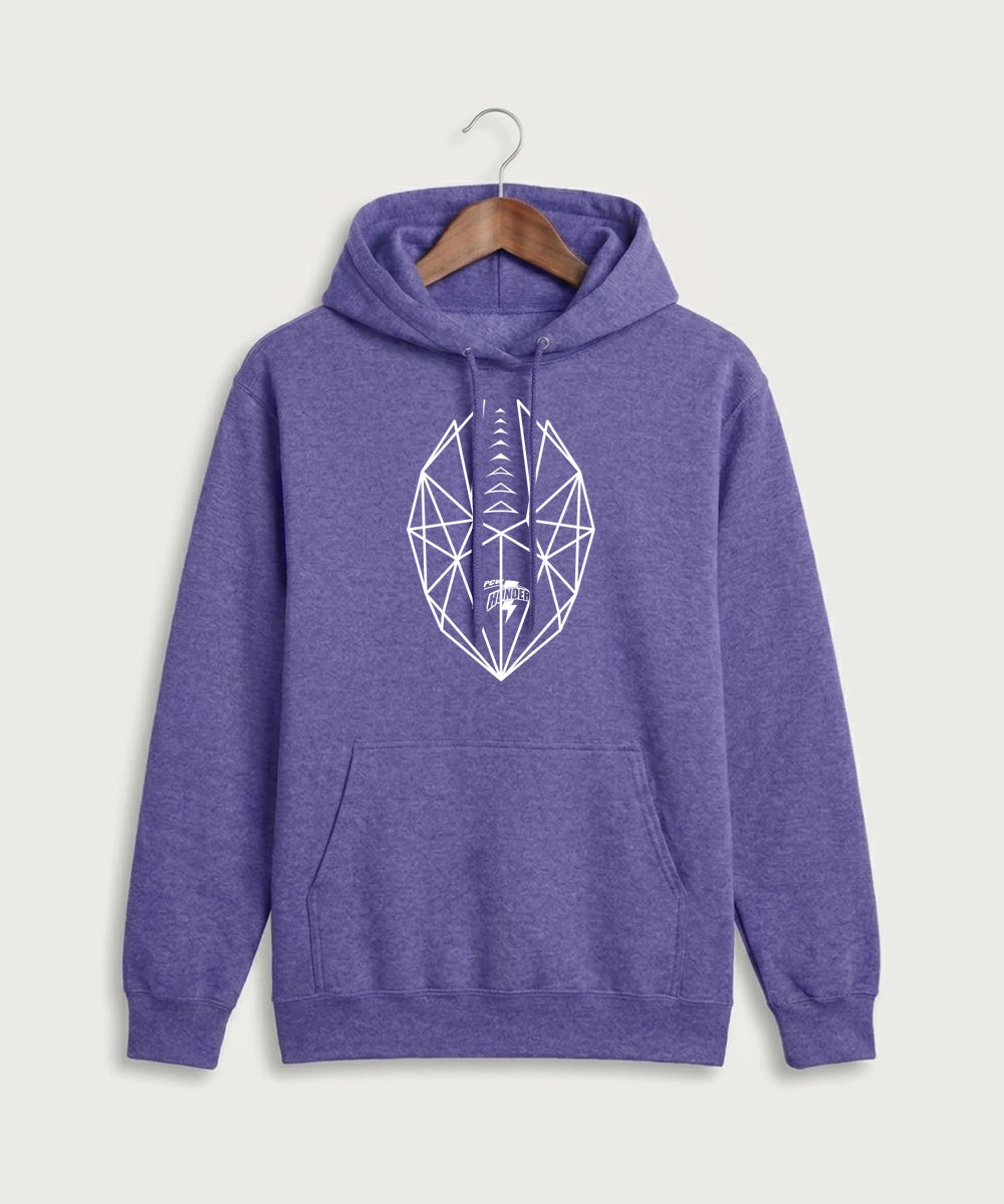 Polk County West Football (Boys) - Heather Purple Port & Co Core Fleece Pullover Hooded Sweatshirt. PC78H