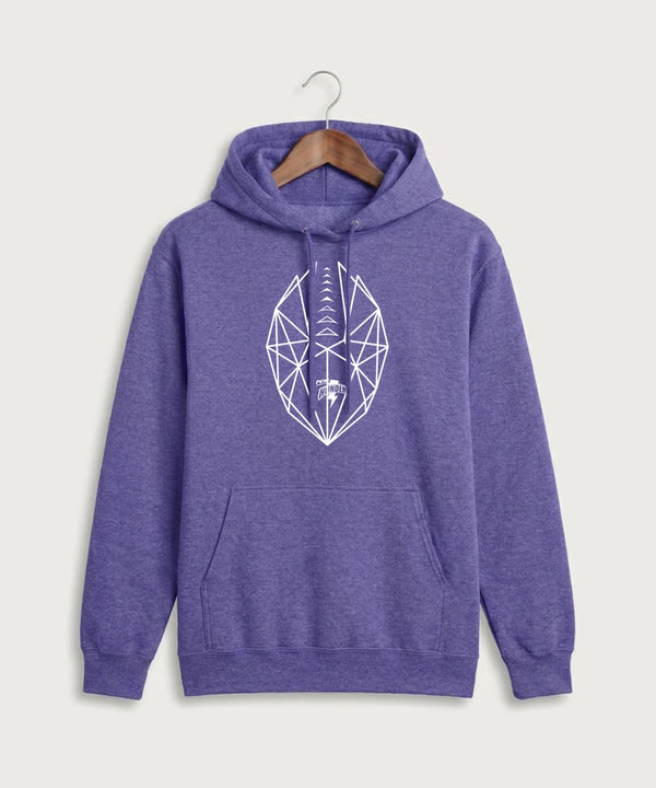 Polk County West Football (Boys) - Heather Purple Port & Co Core Fleece Pullover Hooded Sweatshirt. PC78H