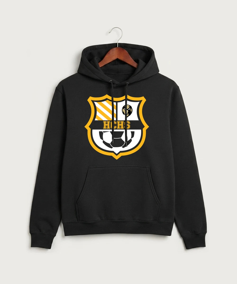 Hudson Catholic High School Soccer Team Store - Jet Black Port & Co Core Fleece Pullover Hooded Sweatshirt. PC78H