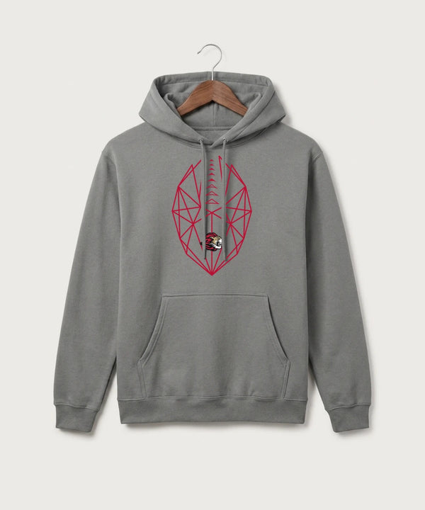Spring Grove High School Football (Boys) - Medium Grey Port & Co Core Fleece Pullover Hooded Sweatshirt. PC78H