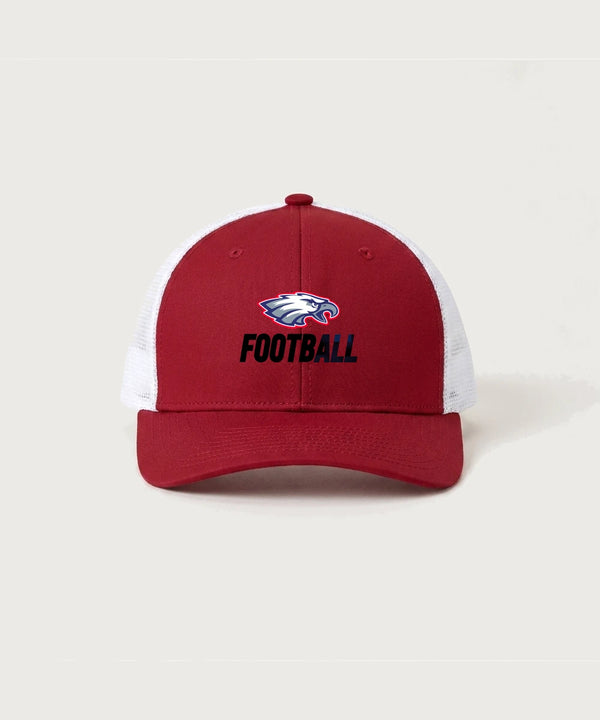 Pequot Lakes High School Football (Boys) - Deep Red/ White Sport-Tek Club Trucker Cap STC46