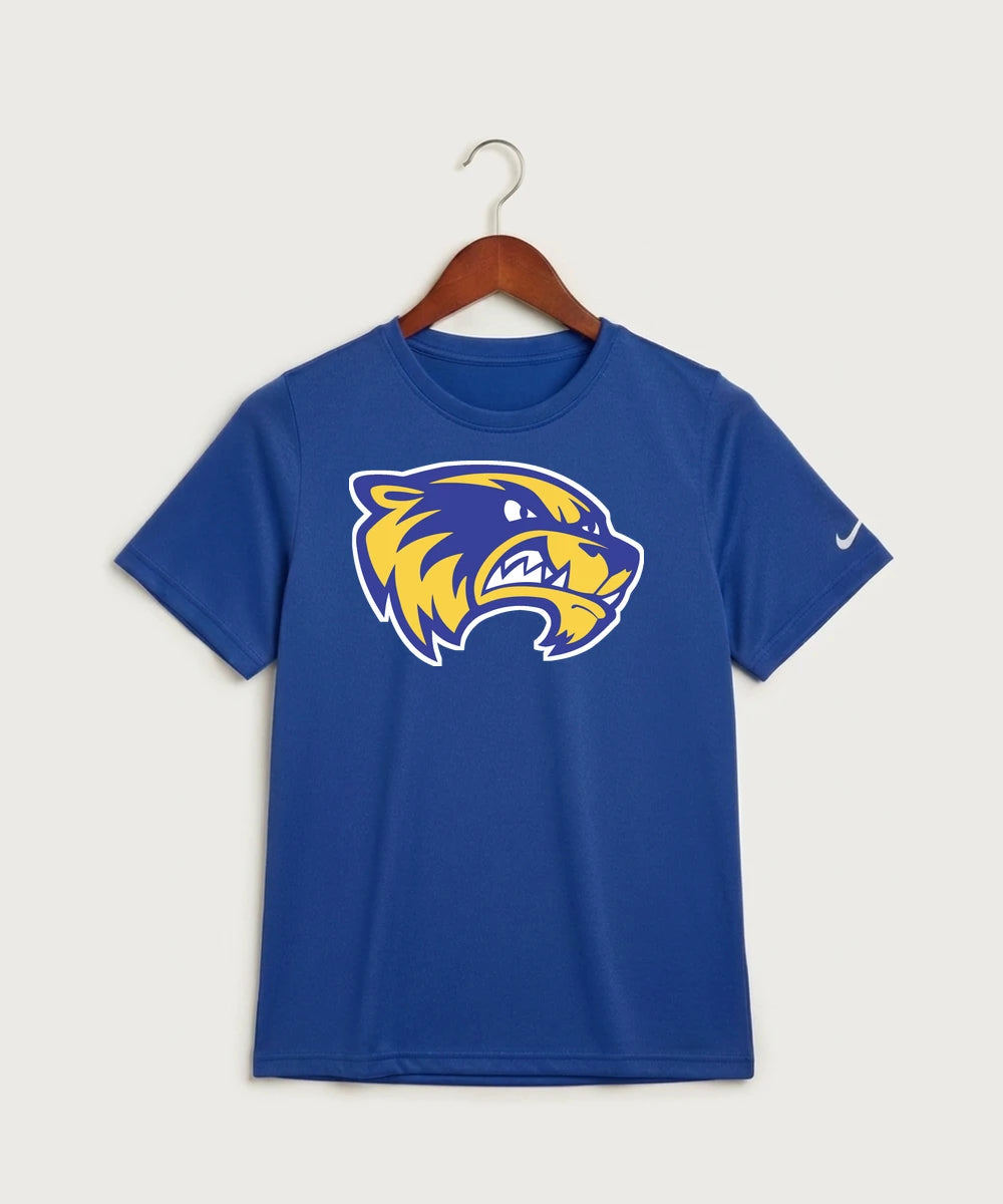 Wadena Deer Creek High School Football (Boys) - Game Royal Nike Youth Swoosh Sleeve rLegend Tee NKDX8787