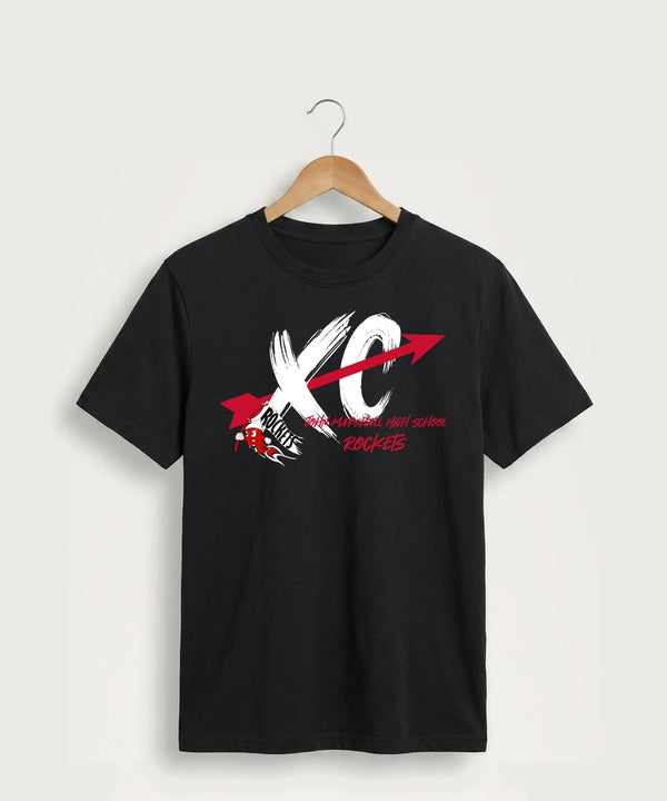 John Marshall High School Cross Country (Coed) - Jet Black Port & Co Core Cotton Tee. PC54