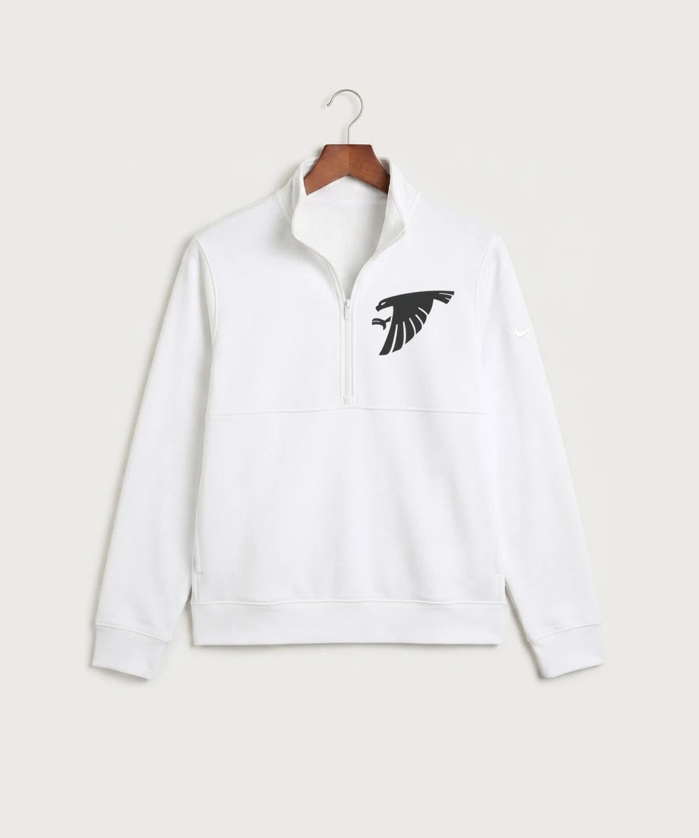 GF E2E Test 03 Girls Basketball - White Nike Club Fleece Sleeve Swoosh 1/2-Zip NKDX6718