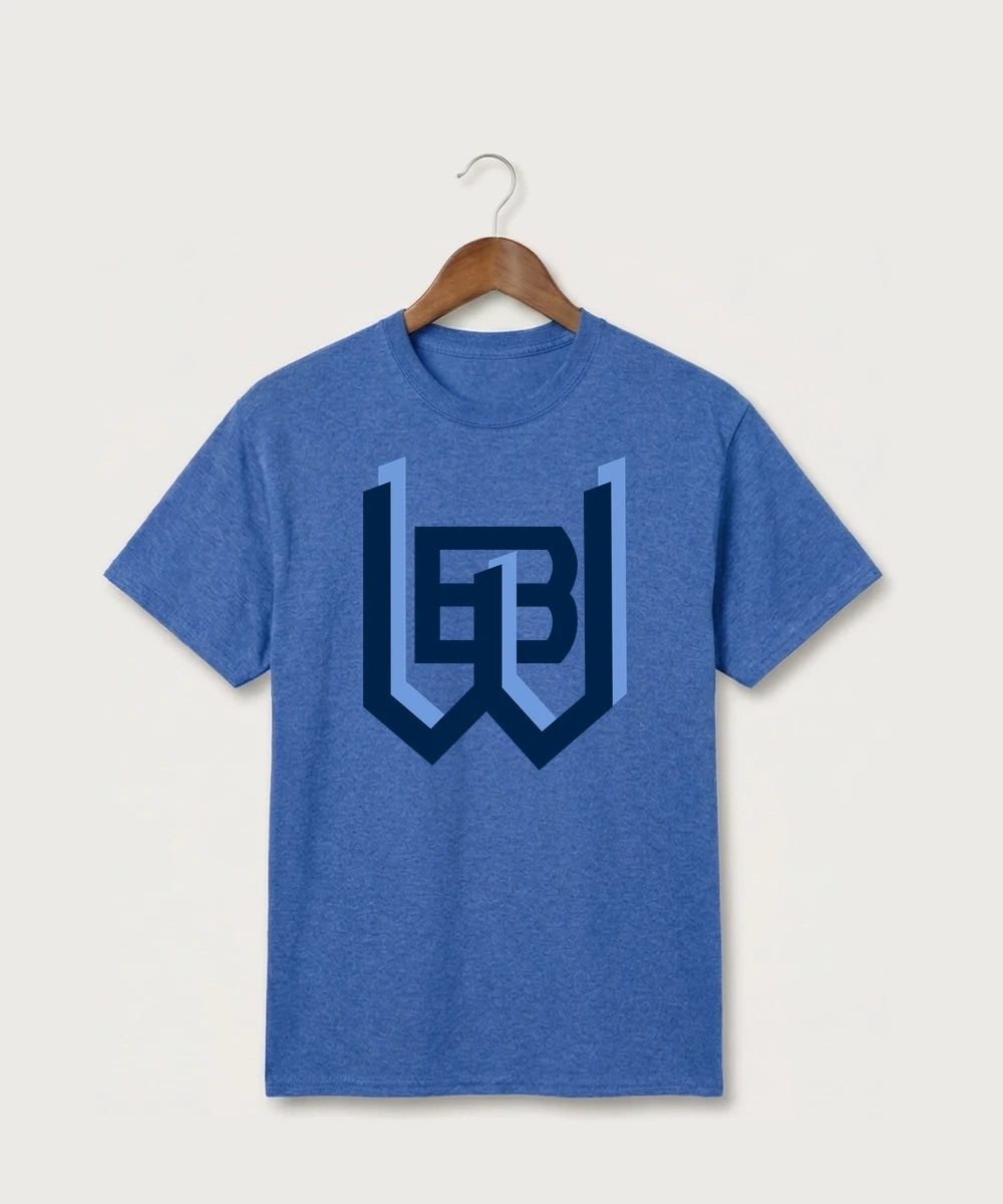 West Bend West High School Football - Heather Royal Port & Co Core Cotton Tee. PC54