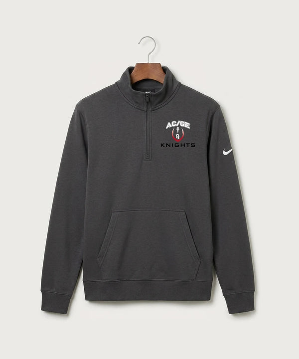 Alden-Conger-Glenville Emmons High School Football (Boys) - Anthracite Nike Club Fleece Sleeve Swoosh 1/2-Zip NKDX6718