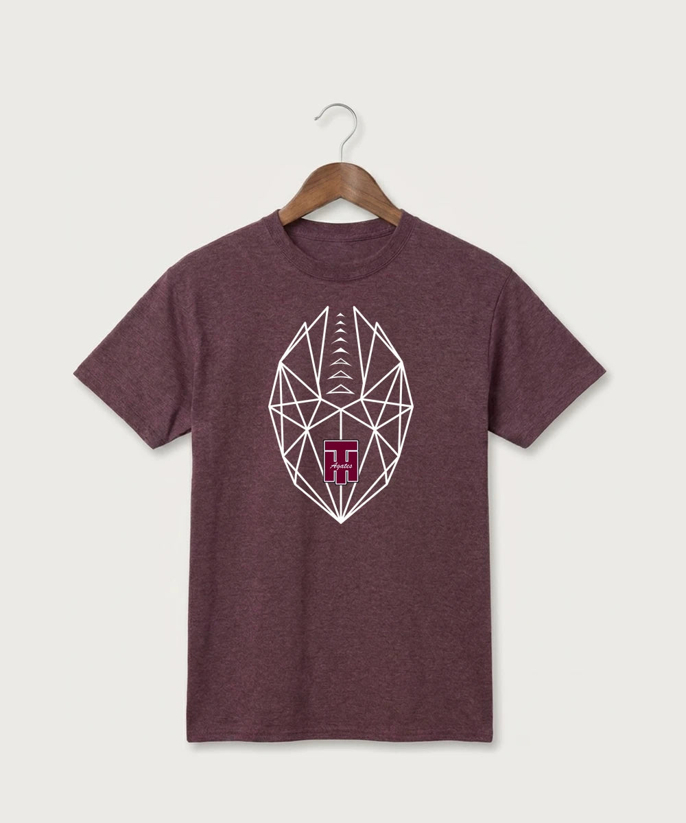 Two Harbors High School Football (Boys) - Heather Athletic Maroon Port & Co Core Cotton Tee. PC54