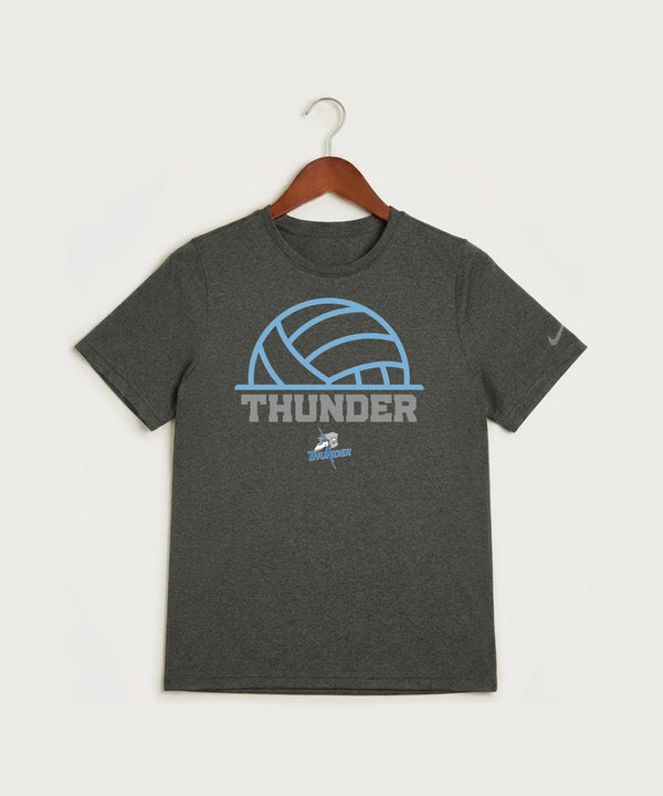 Long Prairie Grey Eagle High School Volleyball (Girls) - Dark Smoke Heather Nike Youth Swoosh Sleeve rLegend Tee NKDX8787