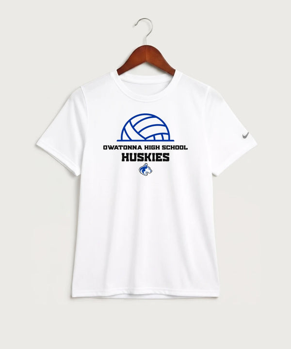 Owatonna High School Volleyball (Girls) - White Nike Youth Swoosh Sleeve rLegend Tee NKDX8787