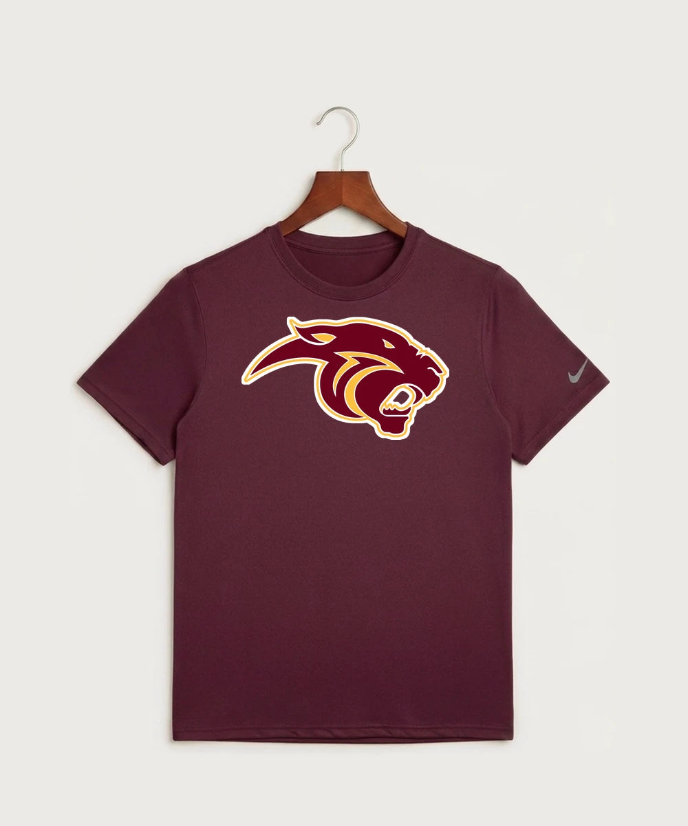 Pine Island High School Football (Boys) - Deep Maroon Nike Swoosh Sleeve rLegend Tee NKDX8730