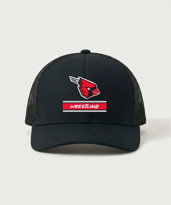 Forreston Wrestling - Black/ Black Sport-Tek Club Trucker Cap STC46