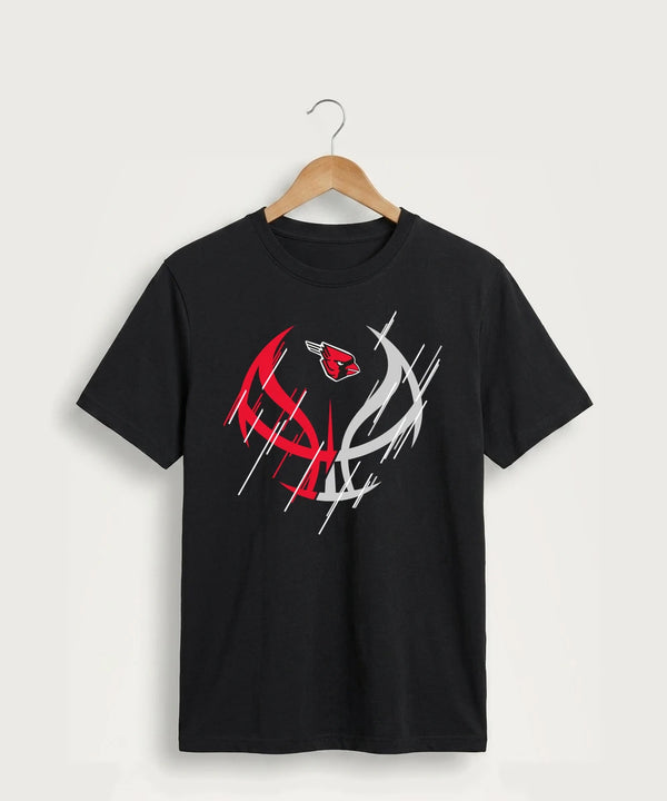 Forreston Basketball - Jet Black Port & Co Core Cotton Tee. PC54