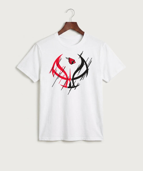 Forreston Basketball - White Port & Co Core Cotton Tee. PC54