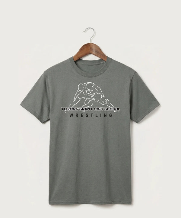 GF E2E Test 01 Wrestling - Medium Grey Port & Co Core Cotton Tee. PC54
