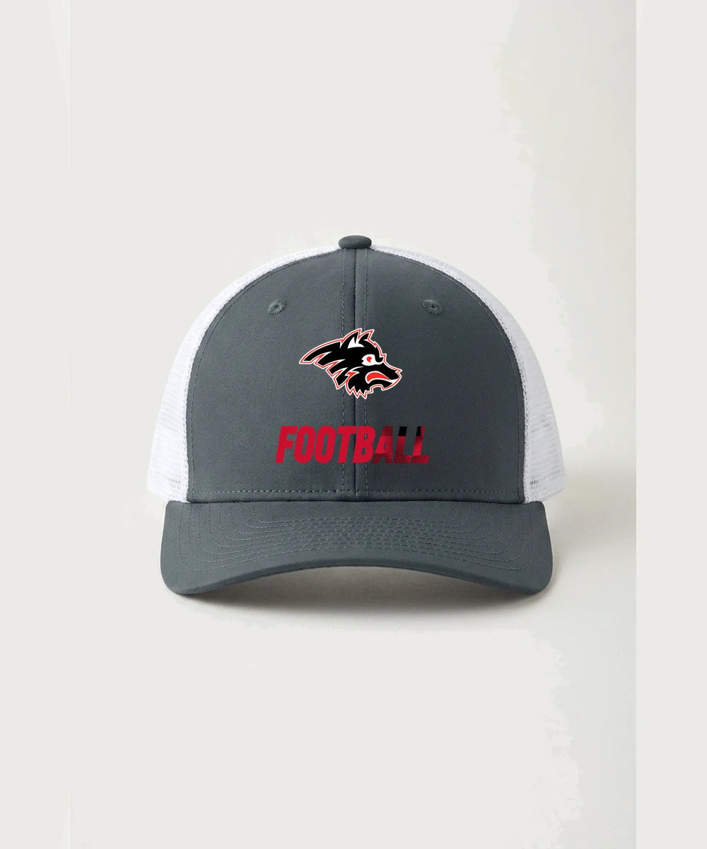Milaca High School Football (Boys) - Iron Grey/ White Sport-Tek Club Trucker Cap STC46