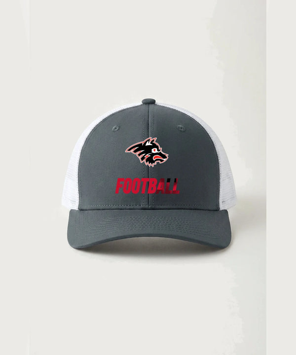 Milaca High School Football (Boys) - Iron Grey/ White Sport-Tek Club Trucker Cap STC46