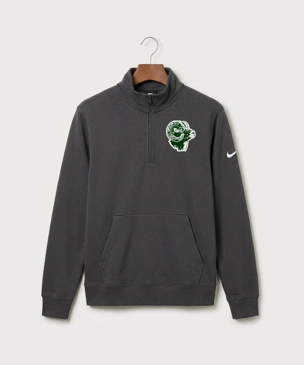 Roseau High School Football (Boys) - Anthracite Nike Club Fleece Sleeve Swoosh 1/2-Zip NKDX6718