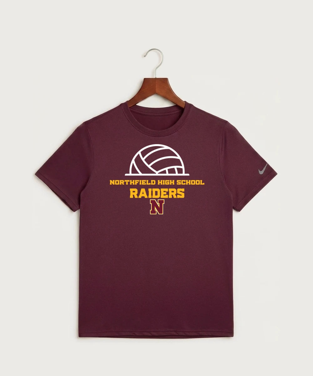 Northfield High School Volleyball (Girls) - Deep Maroon Nike Swoosh Sleeve rLegend Tee NKDX8730