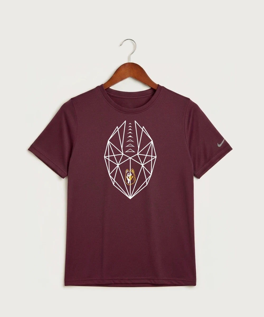Pillager High School Football (Boys) - Deep Maroon Nike Youth Swoosh Sleeve rLegend Tee NKDX8787