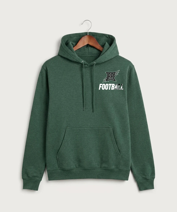 Rock Ridge High School Football (Boys) - Forest Green Heather Port & Co Core Fleece Pullover Hooded Sweatshirt. PC78H