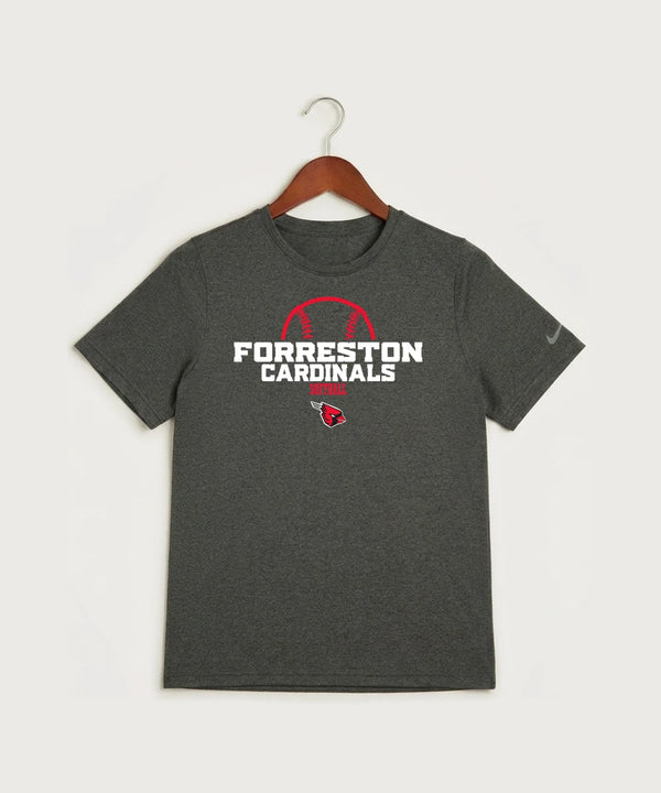 Forreston Softball - Dark Smoke Heather Nike Youth Swoosh Sleeve rLegend Tee NKDX8787