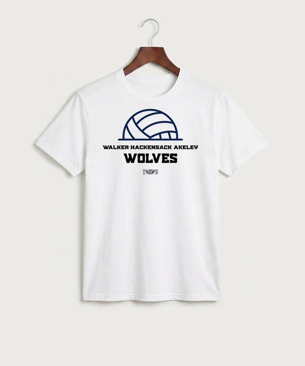 Walker Hackensack Akeley Volleyball (Girls) - White Port & Co Core Cotton Tee. PC54