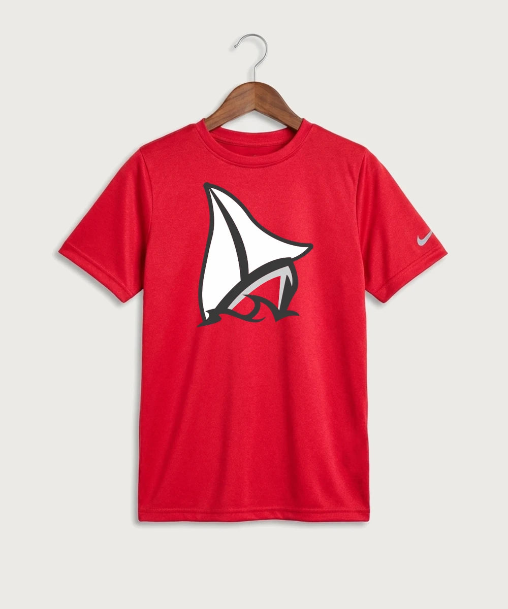 Detroit Lakes Community High School Football (Boys) - University Red Nike Youth Swoosh Sleeve rLegend Tee NKDX8787