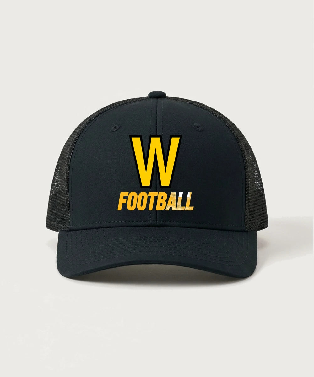 Warroad High School Football (Boys) - Black/ Black Sport-Tek Club Trucker Cap STC46