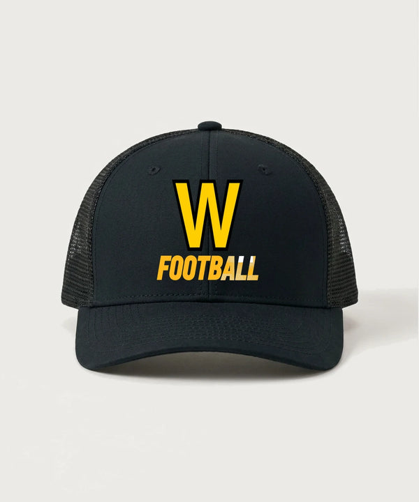 Warroad High School Football (Boys) - Black/ Black Sport-Tek Club Trucker Cap STC46