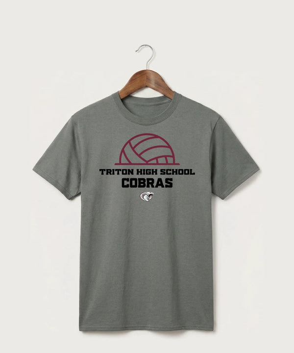 Triton High School Volleyball (Girls) - Medium Grey Port & Co Core Cotton Tee. PC54